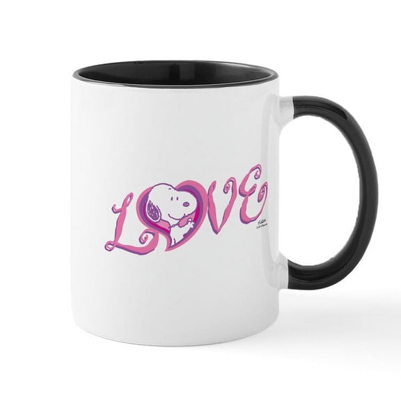 CafePress - Snoopy Love - 11 oz Ceramic Mug - Novelty Coffee Tea Cup