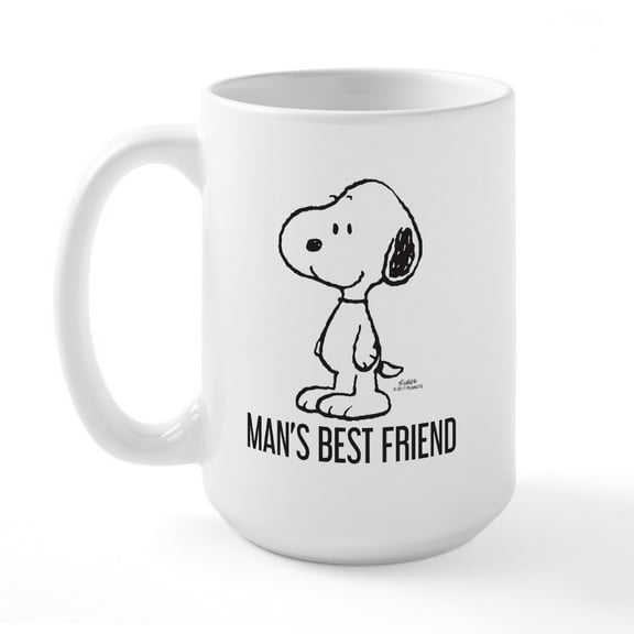 CafePress - Snoopy: Man's Best Friend - 15 oz Ceramic Large White Novelty Mug