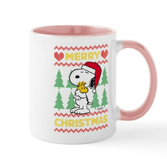 CafePress - Snoopy Merry - 11 oz Ceramic Mug - Novelty Coffee Tea Cup