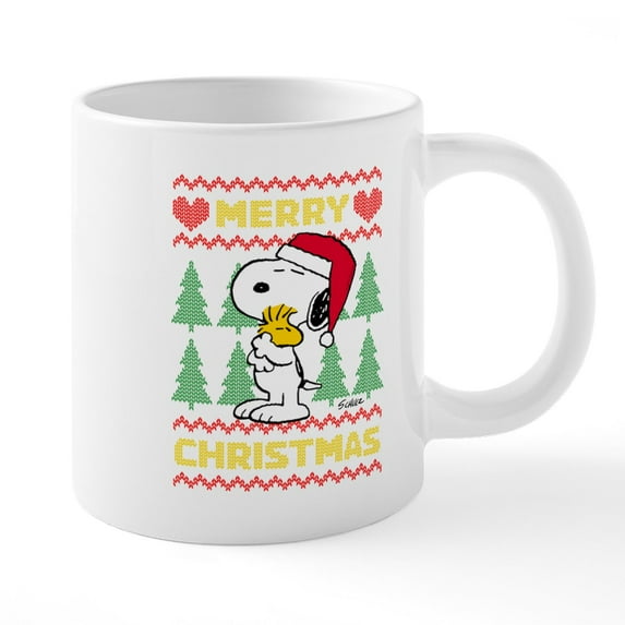 CafePress - Snoopy Merry - 20 Oz White Ceramic Mega Mug