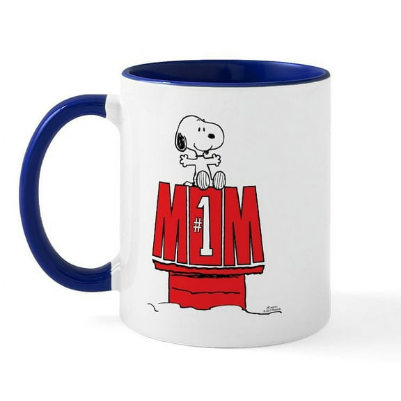 CafePress - Snoopy Mom #1 Mugs - 11 oz Ceramic Mug - Novelty Coffee Tea Cup