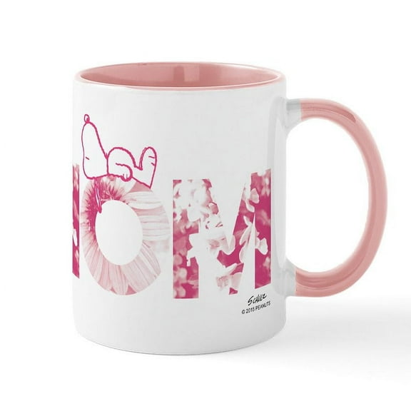CafePress - Snoopy Mom Mug - 11 oz Ceramic Mug - Novelty Coffee Tea Cup