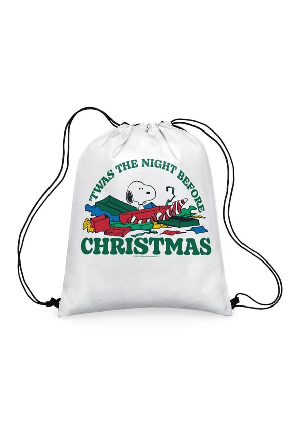 - Snoopy Night Before Christmas - Colorful 16"x20" Drawstring Bag