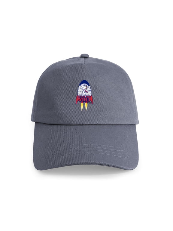 - Snoopy Out Of This World Cap - Adjustable 100% Brushed Unisex Casual Cotton Baseball Cap, Beige, 1