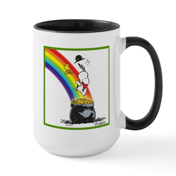 CafePress - Snoopy Pot O Gold 2 Copy Ceramic Mug - 15 oz Ceramic Large White Novelty Mug
