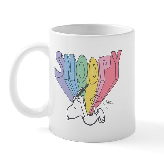 CafePress - Snoopy Rainbow Mugs - 11 oz Ceramic Mug - Novelty Coffee Tea Cup