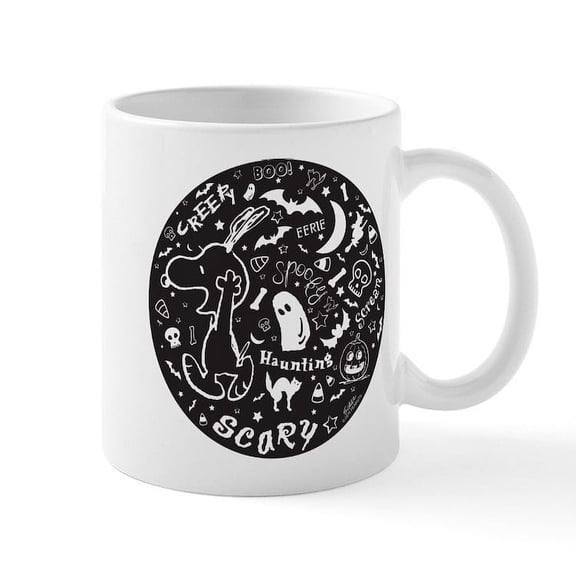 CafePress - Snoopy Scary Halloween - 11 oz Ceramic Mug - Novelty Coffee Tea Cup