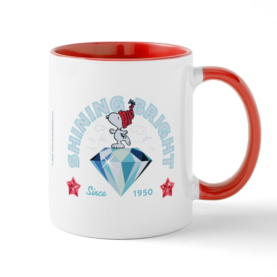 CafePress - Snoopy Shining Bright 11 Oz Ceramic Mug - 11 oz Ceramic Mug - Novelty Coffee Tea Cup