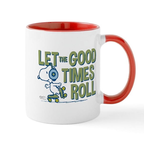 CafePress - Snoopy Skate Mug - 11 oz Ceramic Mug - Novelty Coffee Tea Cup