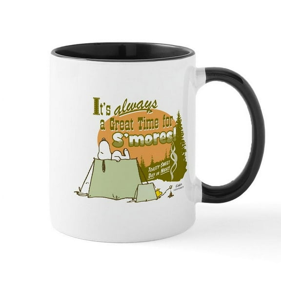 CafePress - Snoopy Smores Mugs - 11 oz Ceramic Mug - Novelty Coffee Tea Cup