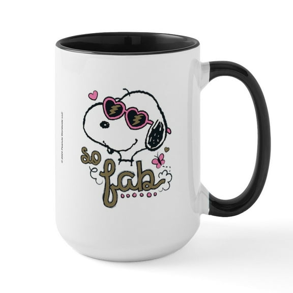 CafePress - Snoopy So Fab - 15 oz Ceramic Large White Novelty Mug