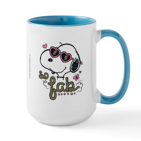 CafePress - Snoopy So Fab - 15 oz Ceramic Large White Novelty Mug