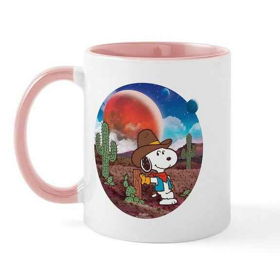 CafePress - Snoopy Space Cowboy Mugs - 11 oz Ceramic Mug - Novelty Coffee Tea Cup