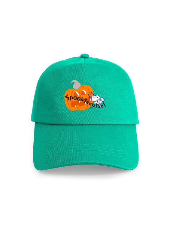 - Snoopy Spooktacular Cap - Adjustable 100% Brushed Unisex Casual Cotton Baseball Cap, Beige, 1