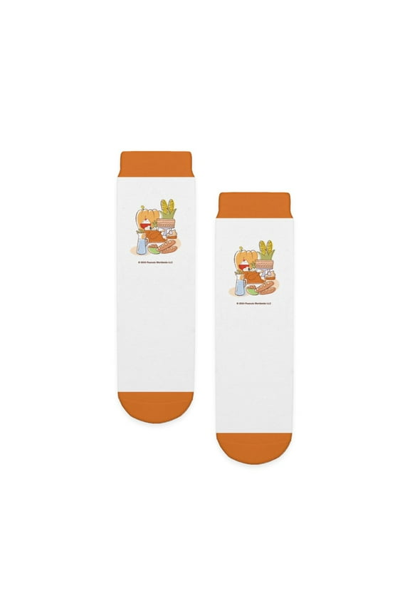 - Snoopy Thanksgiving Dinner - Unisex Novelty Printed Crew Kids Socks