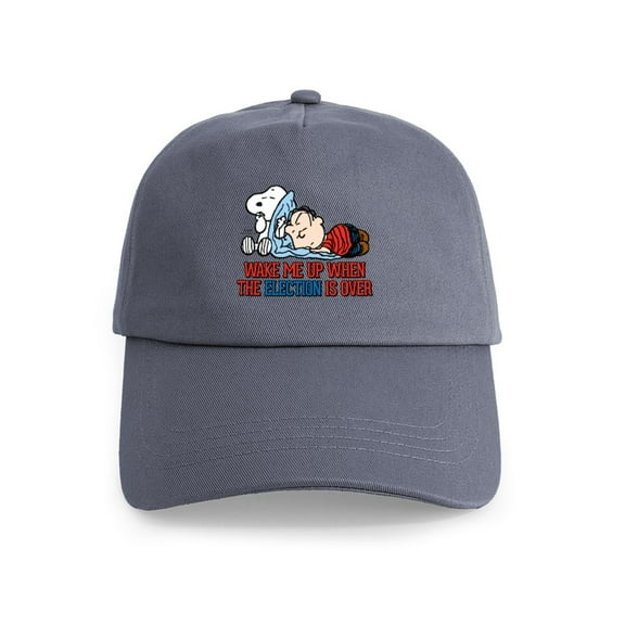 CafePress - Snoopy Wake Me Up Cap - Adjustable 100% Brushed Unisex Casual Cotton Baseball Cap, Beige, 1