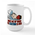 thumbnail image 1 of CafePress - Snoopy Wake Me Up Large Mug - 15 oz Ceramic Large White Novelty Mug, 1 of 6