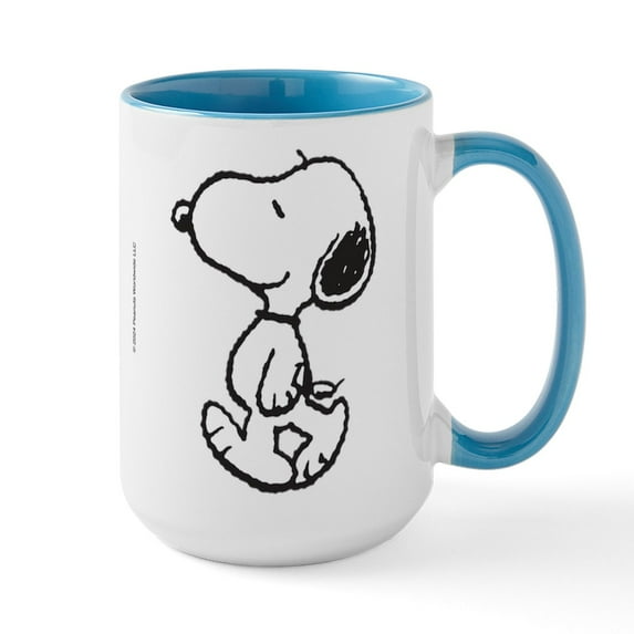 CafePress - Snoopy Walking Left - 15 oz Ceramic Large White Novelty Mug