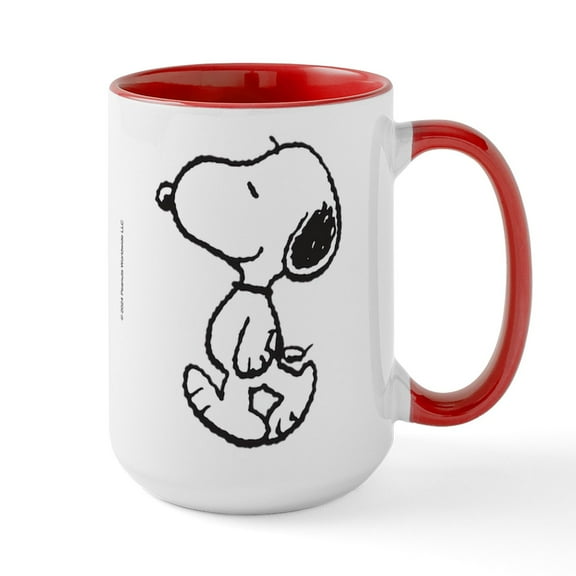 CafePress - Snoopy Walking Left - 15 oz Ceramic Large White Novelty Mug
