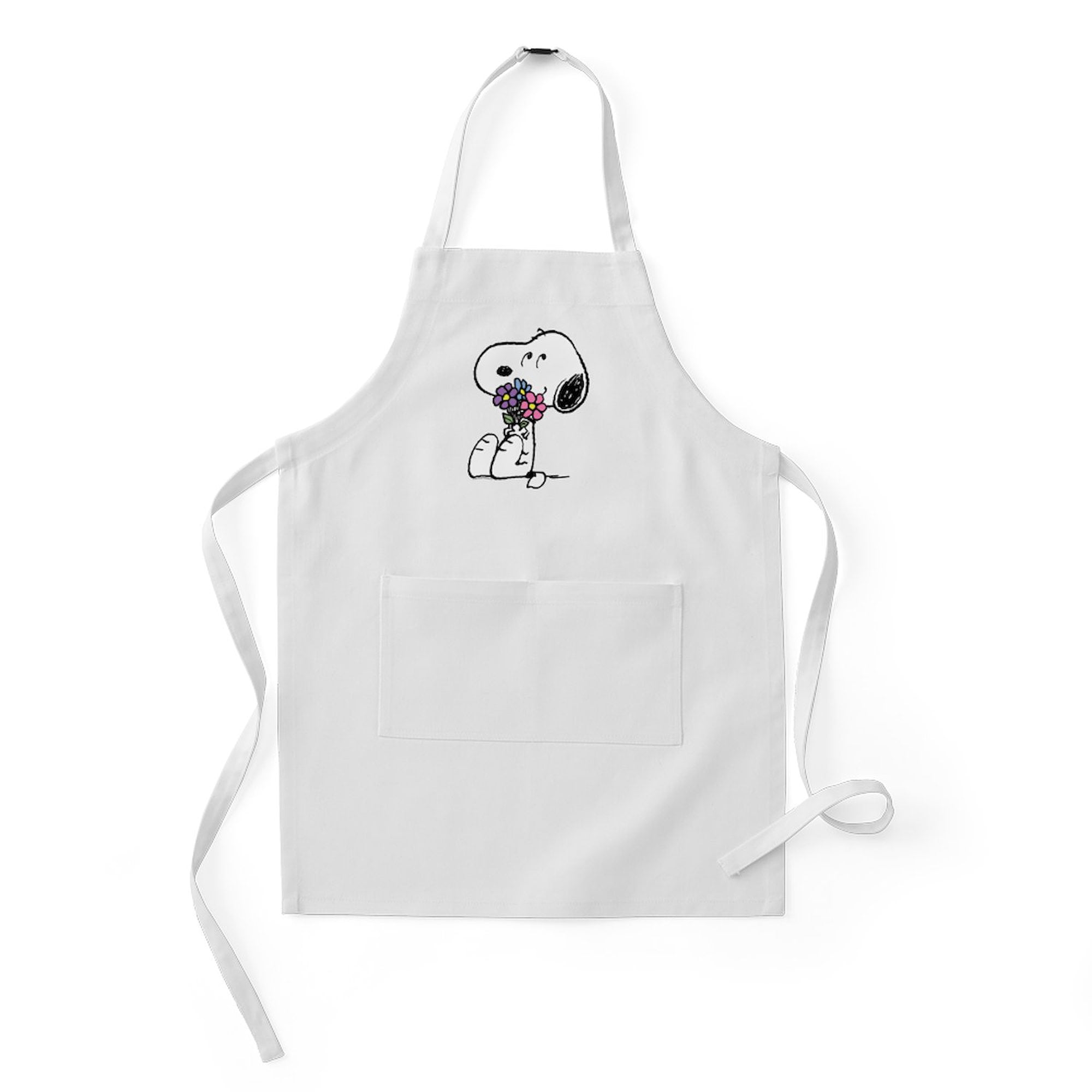CafePress - Snoopy With A Flower Bouquet - Kids Apron