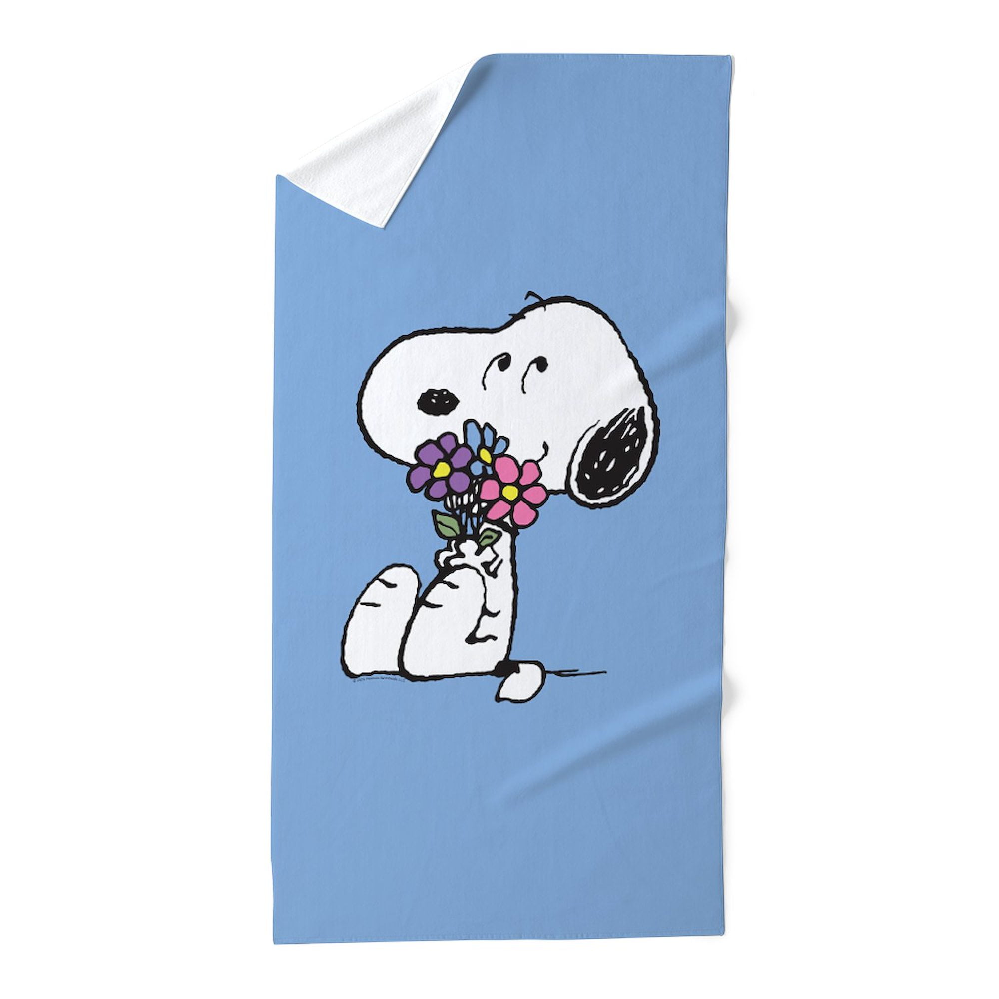 CafePress - Snoopy With A Flower Bouquet - Large Beach Towel, Soft 30"x60" Towel with Unique Design