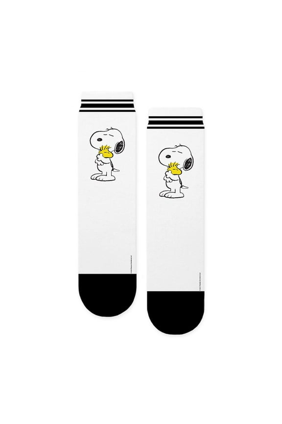- Snoopy Woodstock Hug - Unisex Novelty Printed Crew Adult Socks