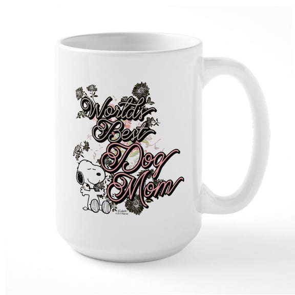 CafePress - Snoopy World's Best Dog M - 15 oz Ceramic Large White Nolvety Mug