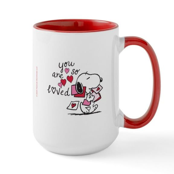 CafePress - Snoopy You Are Loved - 15 oz Ceramic Large White Novelty Mug