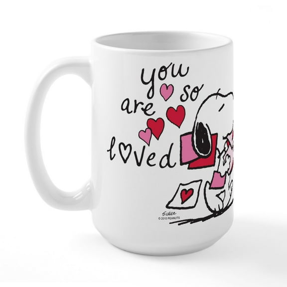 CafePress - Snoopy You Are So Loved Large Mug - 15 oz Ceramic Large White Novelty Mug