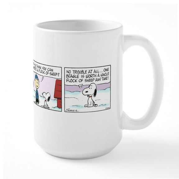 CafePress - Snoopyflockpw Ceramic Mug - 15 oz Ceramic Large White Novelty Mug