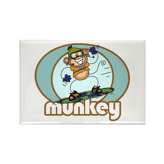 CafePress - Snow Munkey Monkey - Rectangle Magnet, 2"x3" Refrigerator Magnet
