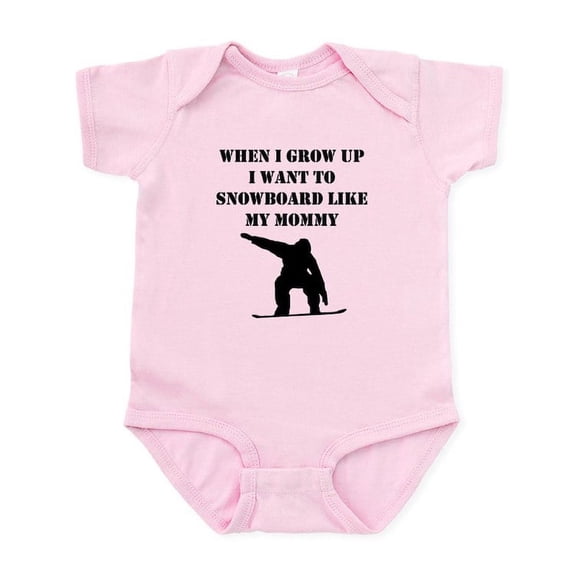 CafePress - Snowboard Like My Mommy Body Suit - Baby Light Bodysuit, Size Newborn - 24 Months