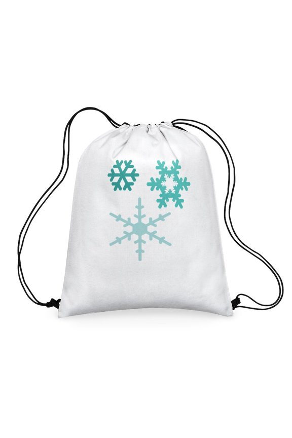 - Snowflakes - Colorful 16"x20" Drawstring Bag
