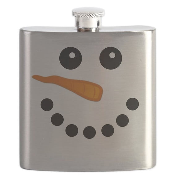 CafePress - Snowman Face Flask - Stainless Steel Flask, 6oz Drinking Flask