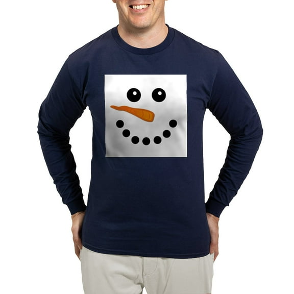 CafePress - Snowman Face Long Sleeve T Shirt - Long Sleeve Dark T-Shirt