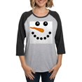 thumbnail image 1 of CafePress - Snowman Face Long Sleeve T Shirt - Womens Baseball Tee, 1 of 4