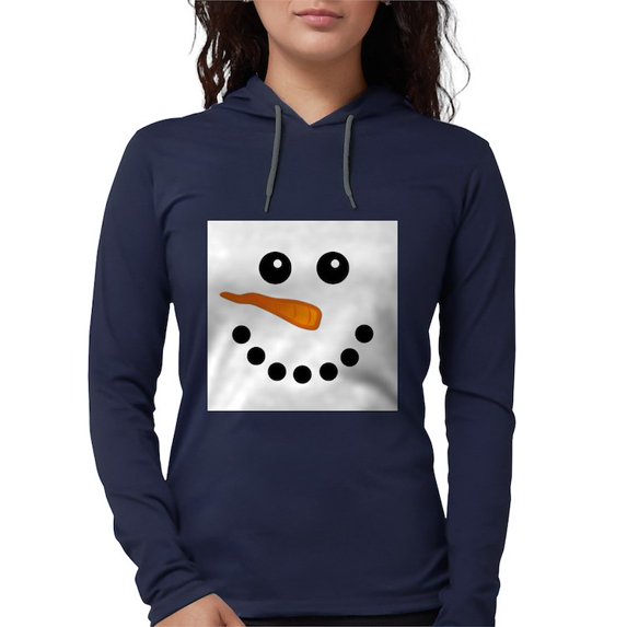 CafePress - Snowman Face Long Sleeve T Shirt - Womens Hooded Shirt