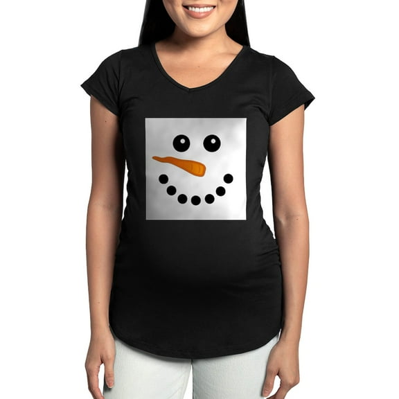 CafePress - Snowman Face Maternity T Shirt - Maternity Dark T-Shirt