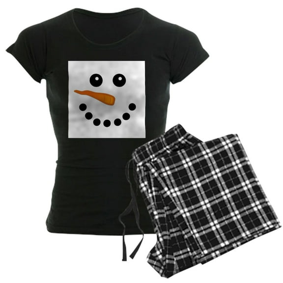 CafePress - Snowman Face Pajamas - Women's Short Sleeve Print T-Shirt and Pants Dark Cotton Pajama Set