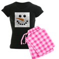 thumbnail image 1 of CafePress - Snowman Face Pajamas - Women's Short Sleeve Print T-Shirt and Pants Dark Cotton Pajama Set, 1 of 7