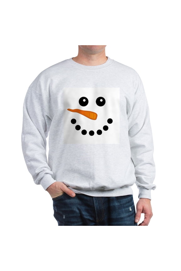 - Snowman Face Sweater - Crew Neck Sweatshirt