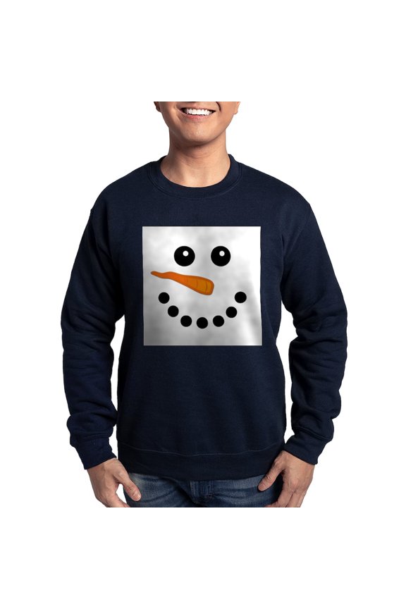 - Snowman Face Sweater Sweatshirt - Classic Crew Neck Sweatshirt