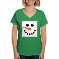 thumbnail image 1 of CafePress - Snowman Face T Shirt - Women's V-Neck Dark T-Shirt, 1 of 4