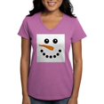 thumbnail image 1 of CafePress - Snowman Face T Shirt - Women's V-Neck Dark T-Shirt, 1 of 4