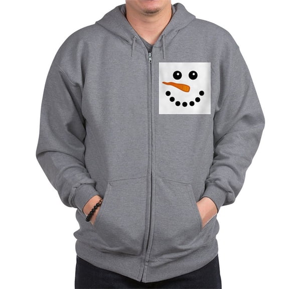 CafePress - Snowman Face Zipped Hoody - Zip Hoodie, Classic Hooded Sweatshirt with Metal Zipper