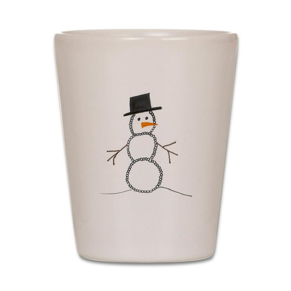 CafePress - Snowman - White Shot Glass, Unique and Funny Shot Glass