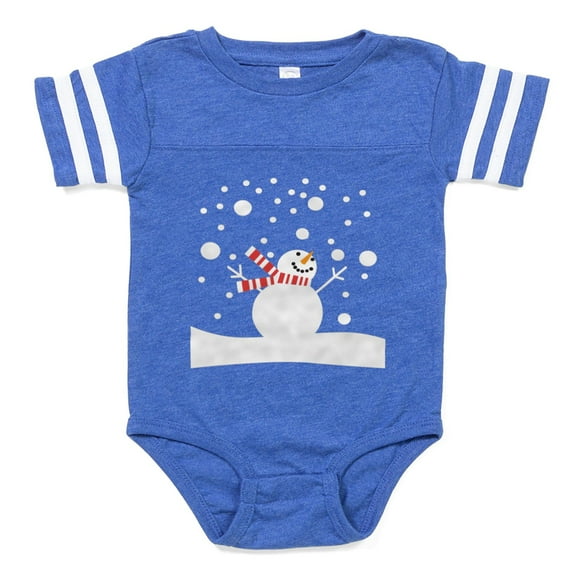 CafePress - Snowman3 - Cute Infant Baby Football Bodysuit
