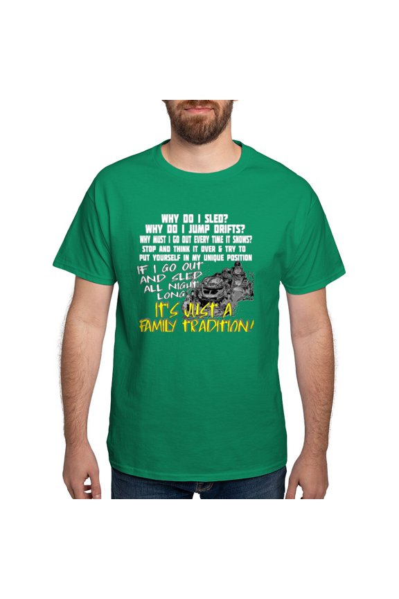 - Snowmobile Family Tradition Dark T Shirt - Men's Classic Graphic Cotton T-Shirt