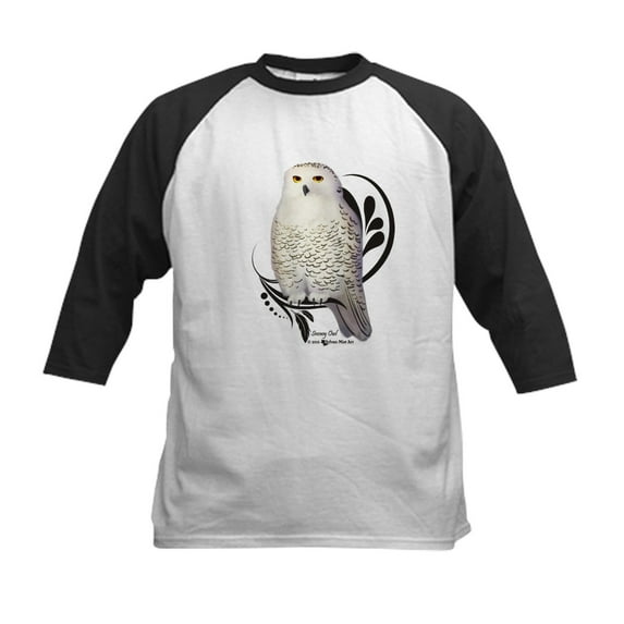 CafePress - Snowy Owl Baseball Jersey - Kids Cotton Baseball Jersey, 3/4 Sleeve Shirt