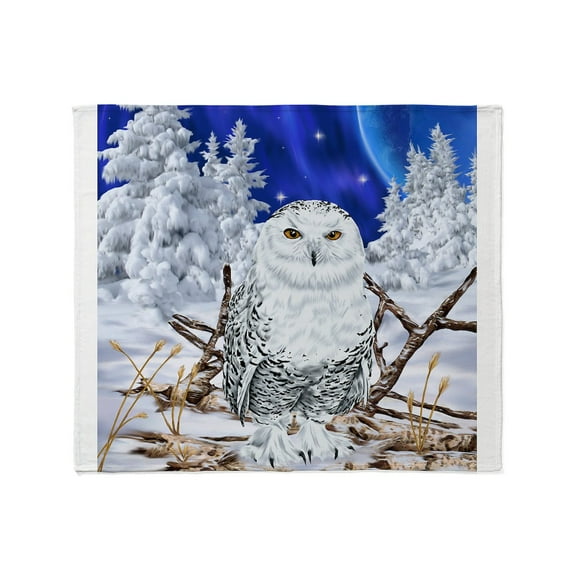 CafePress - Snowy Owl Digital Art Throw Blanket - Soft Fleece Throw Blanket, 50"x60" for All Ages